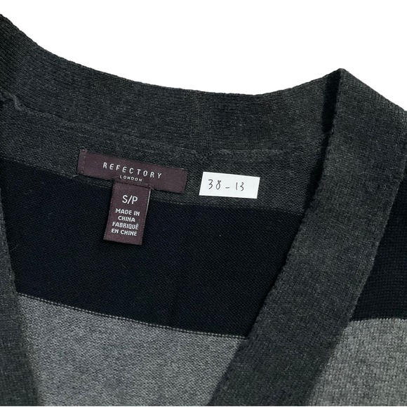 Refectory London Men Gray Black Knit Sweater Size S (38-13) - Picture 3 of 6